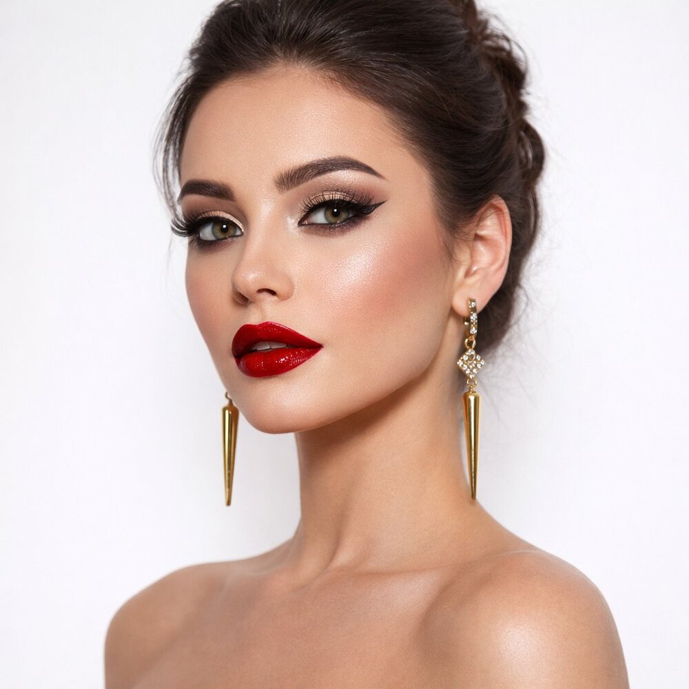 7 Charming Sisters "The Edgiest Earrings" Gold Spike Dangle Earrings NWT Glam St